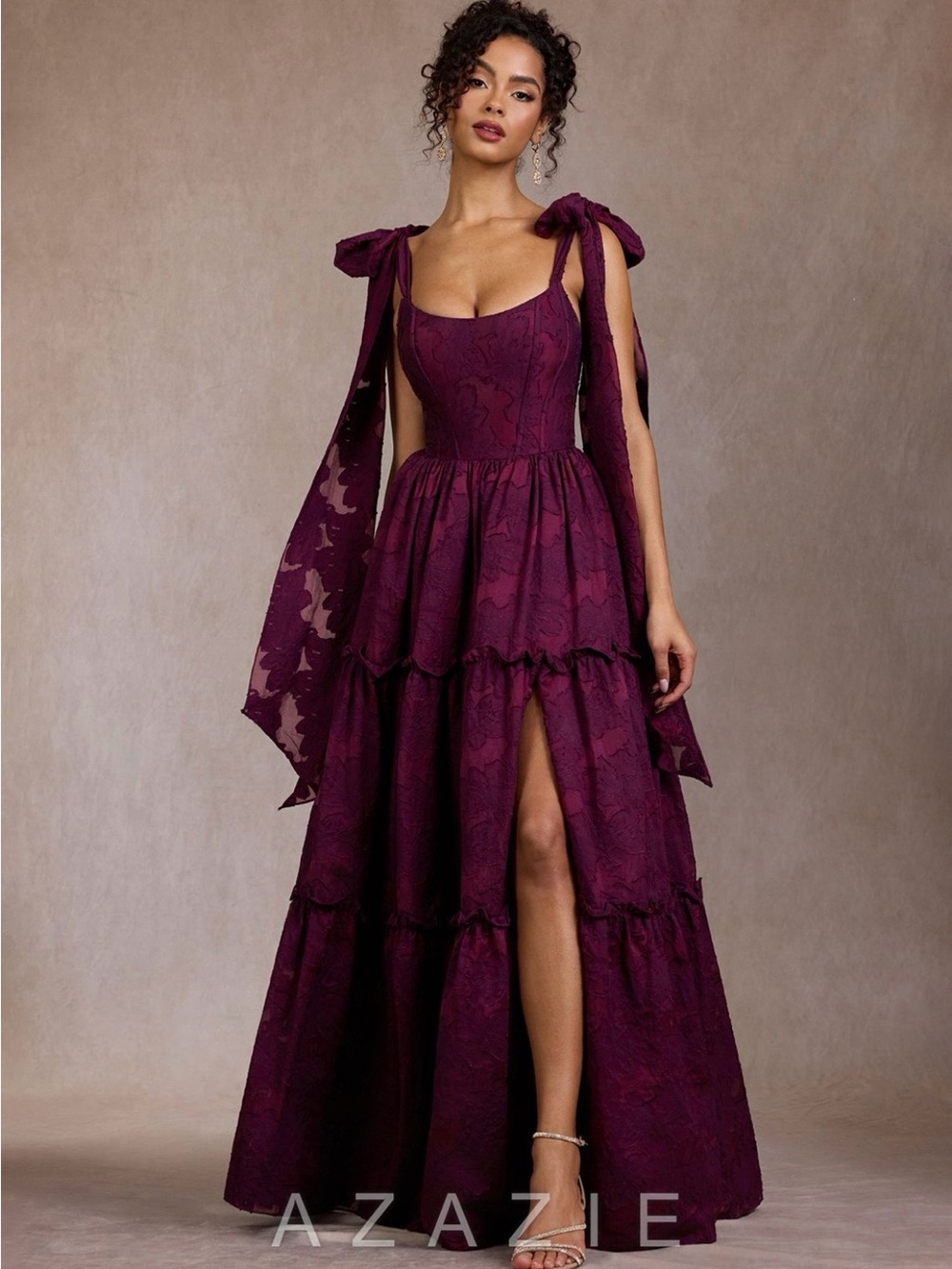 Azazie Atelier - Vilma Plum Orchid Maxi Dress - Size 12